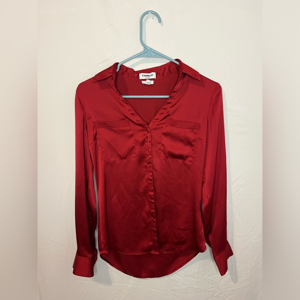 Express Portofino Red Slim Fit Blouse size Women’s XS